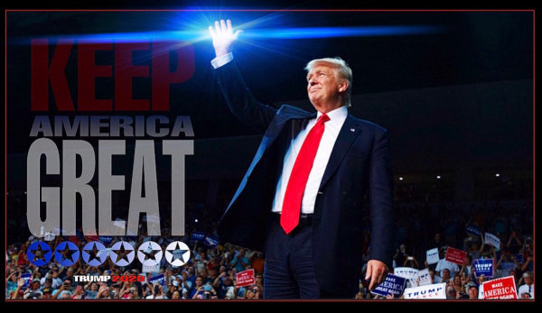 Keep America Great Again Campaign Banner with President Donald J. Trump.