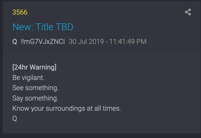 24 HOUR WARNING FROM Q = EYES WIDE OPEN!